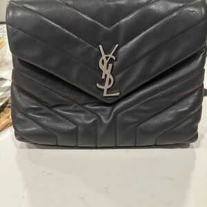 Yves Saint Laurent Black Chevron Clutch